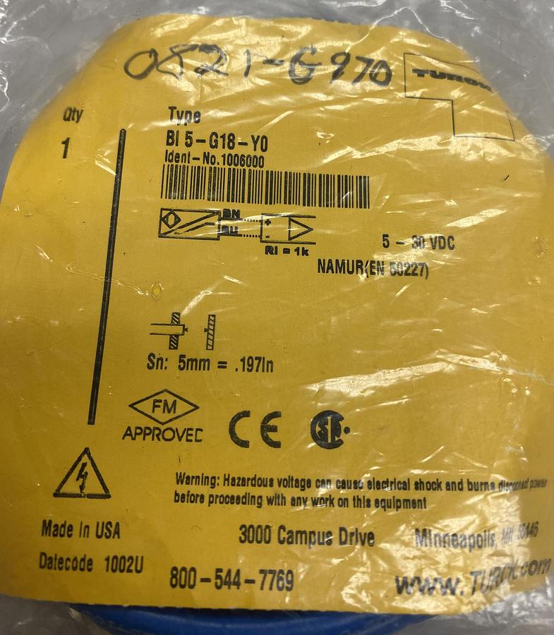 Turck,Bi5-G18-Y0,Proximity Sensor NOS