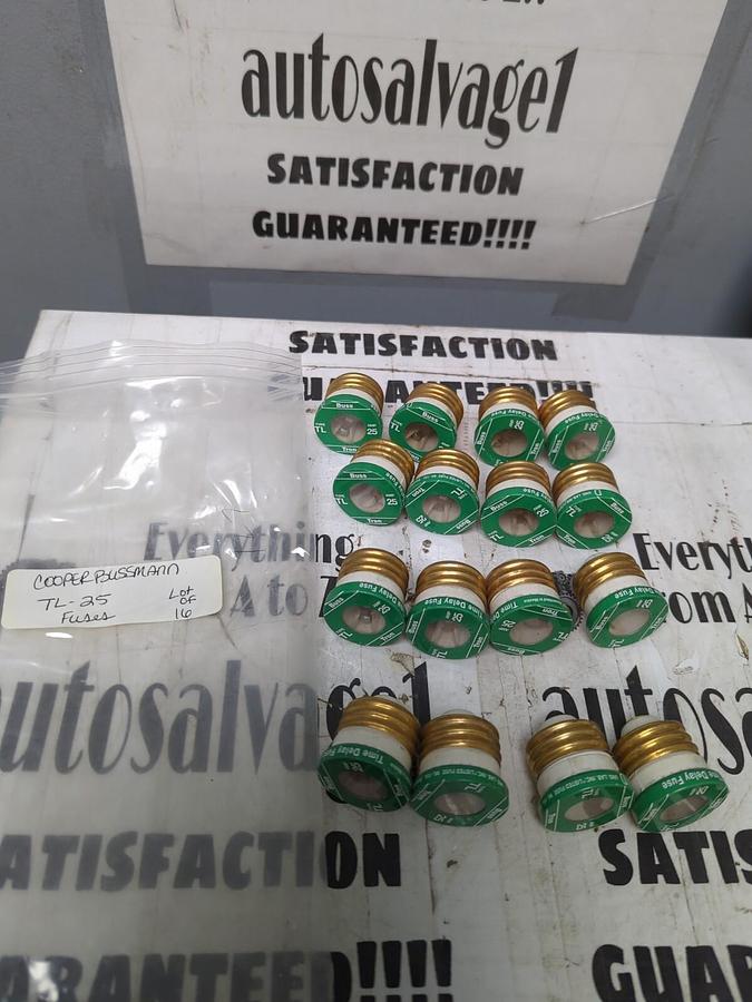 COOPER BUSSMANN,TL-25,TIME-DELAY CARTRIDGE FUSES LOT OF 16 NOS