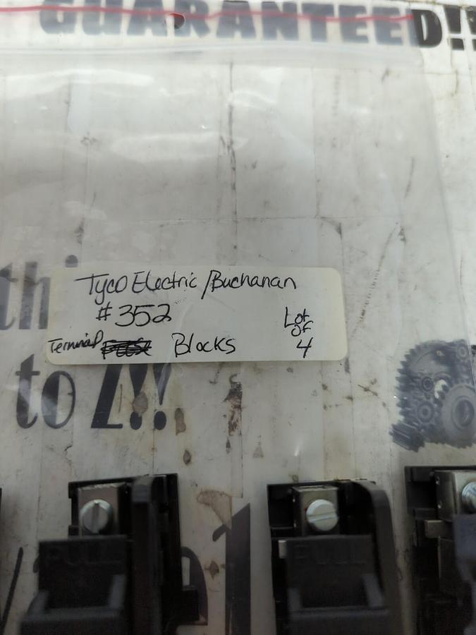 TYCO ELECTRIC/BUCHANAN,# 352,FLAT BASE TERMINAL BLOCK LOT OF 4 NOS