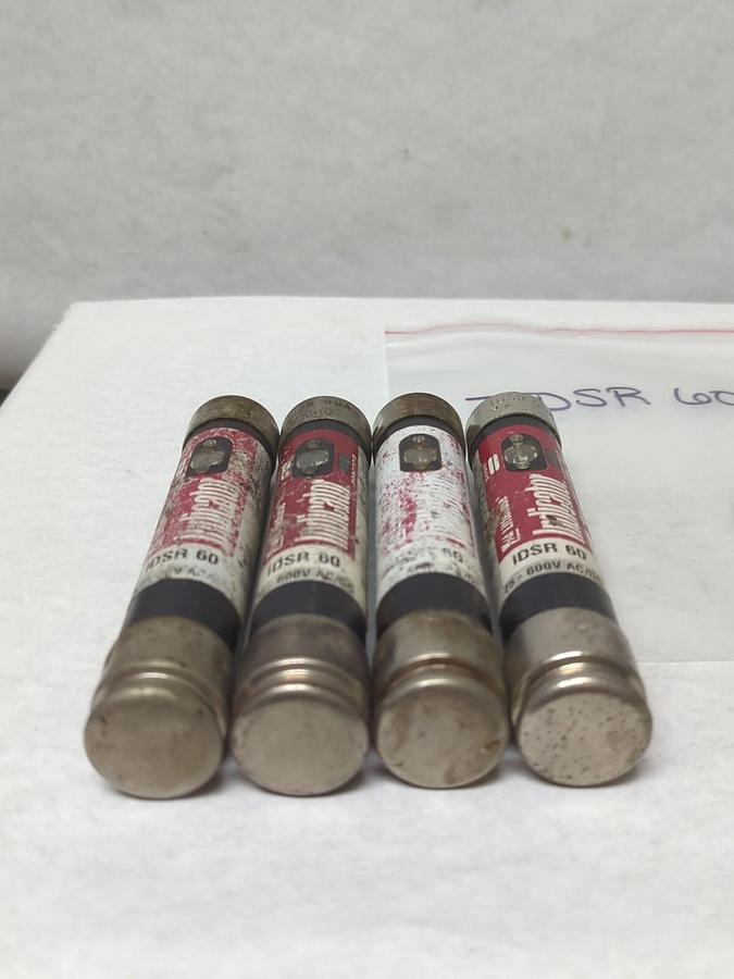 Used LITTELFUSE,IDSR 60,INDICATOR 60 AMP FUSE LOT OF 4 PRE-OWNED