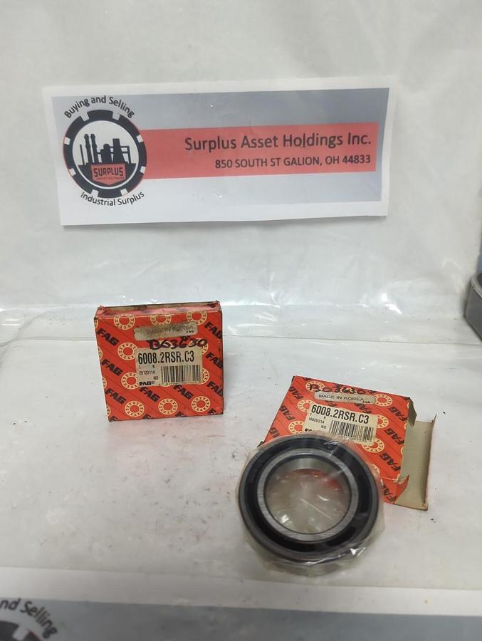 FAG,6008 2RSR C3,SEALED DEEP GROOVE BALL BEARING 40X68X15MM LOT OF 2 NOS