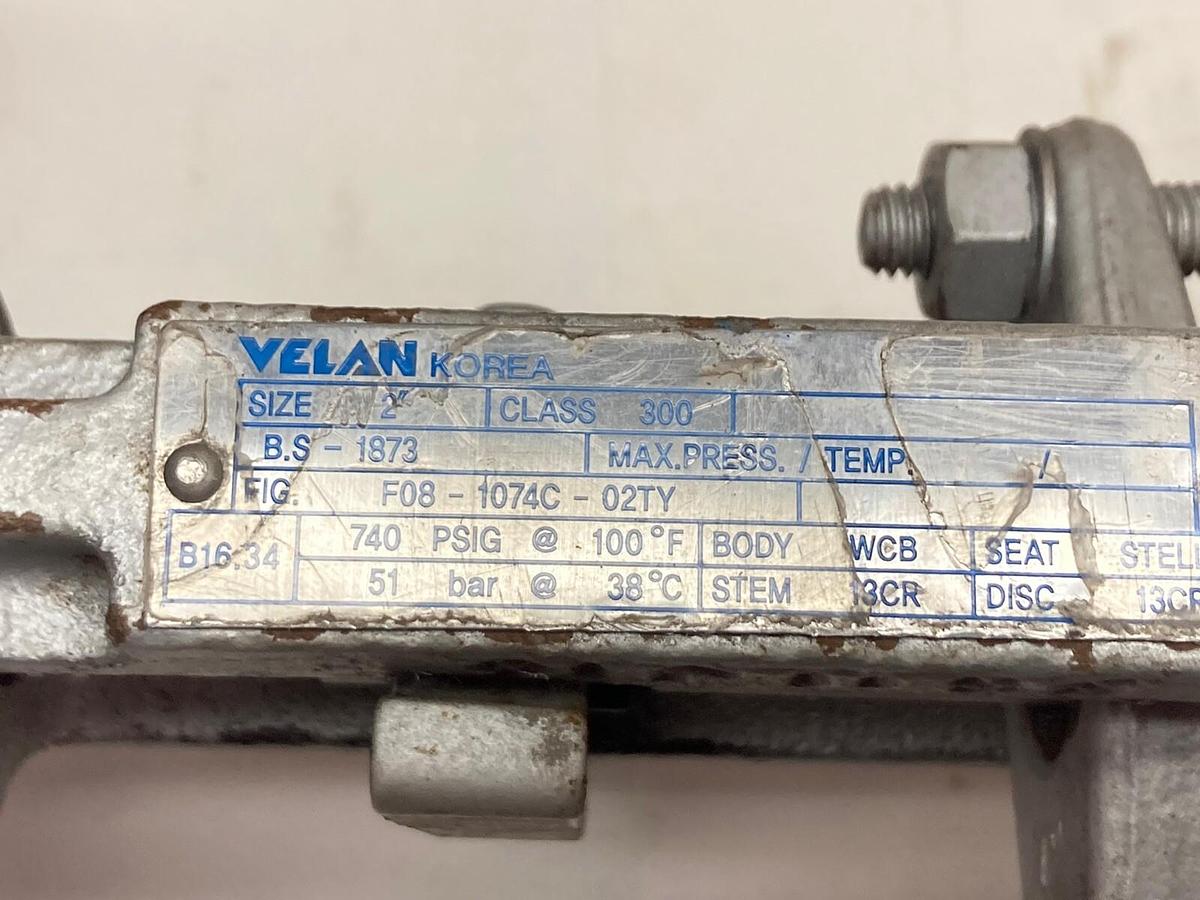 Velan,F08-1074C-02TY,Class 300 Size 2 Inch Gate Valve 2-300 WCB