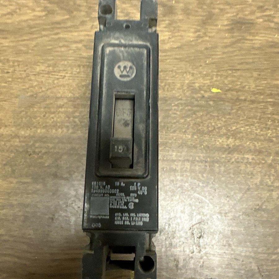 Used Westinghouse,EB1015,15A 1 Pole 120VDC Circuit Breaker