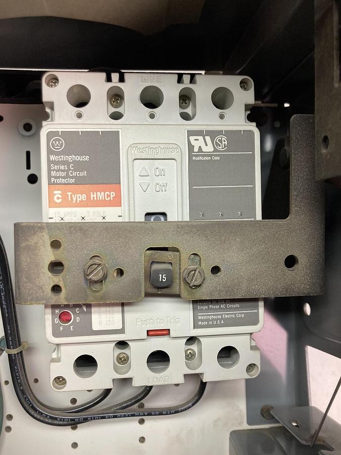 Used Allen-Bradley,2100 2113B,Size 1 MCC 12 Inch Starter Bucket 15 Amp Breaker