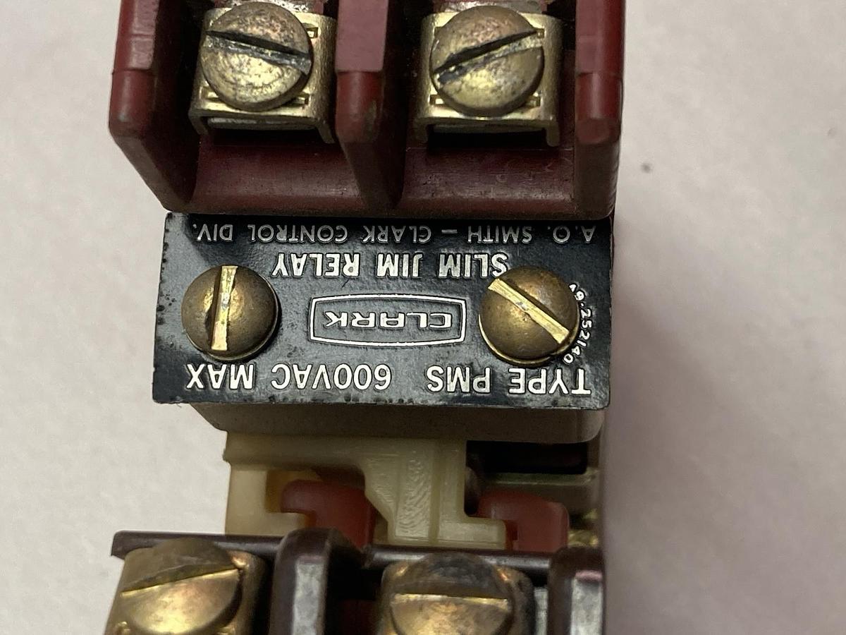 Used Clark Control,Type PMS,Slim Jim Relay 600Vac Max