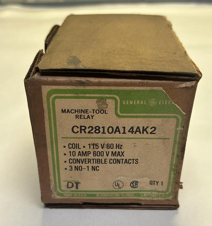Used GENERAL ELECTRIC,CR2810A14AK2,MACHINE TOOL RELAY 10A 600V NEW