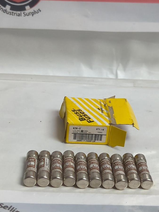 COOPER BUSSMANN,KTK-2,LIMITRON 2 AMP FUSES BOX OF 10 NOS