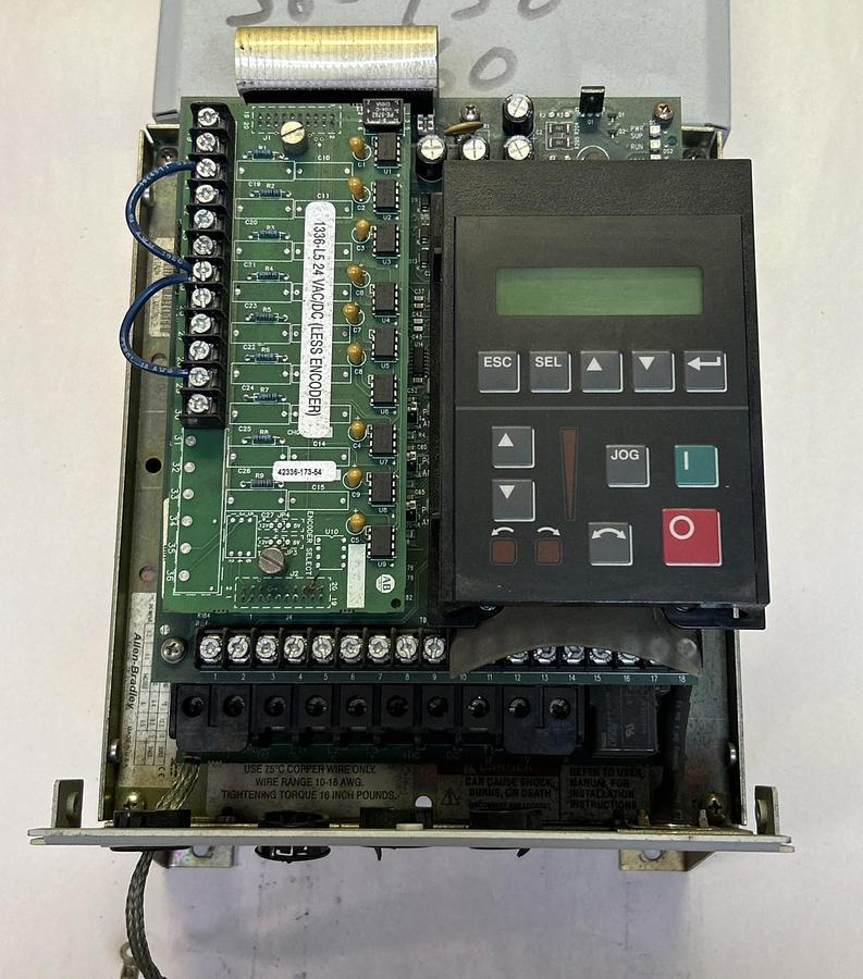 Used ALLEN BRADLEY,1336F-BRF50-AN-EN-HCS2-L9E,ADJUSTABLE FREQUENCY AC DRIVE