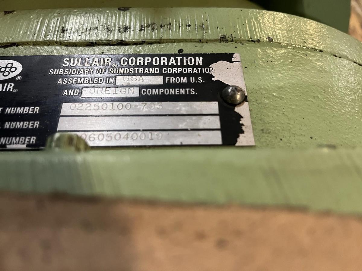 Used SULLAIR,02250100-793,AIR COMPRESSOR  100HP 3P 1780RPM 404TSC ODP INDUCTION MOTOR