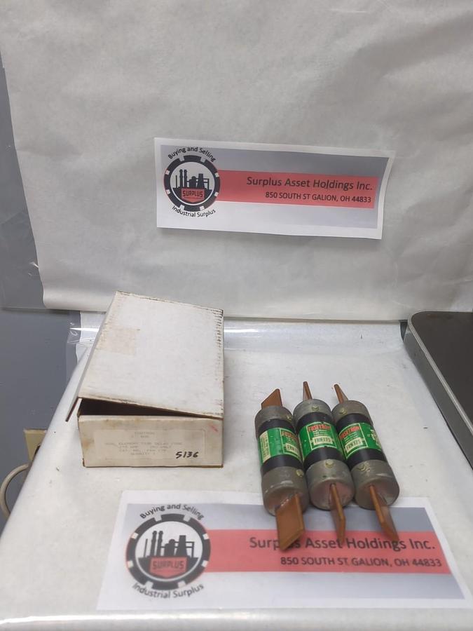 Used COOPER BUSSMANN,FRN-175,FUSETRON 175 AMP FUSE LOT OF 3 PRE-OWNED