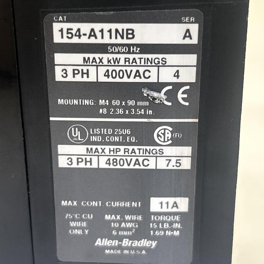 Used ALLEN BRADLEY,154-A11NB,STARTING TORQUE CONTROLLER