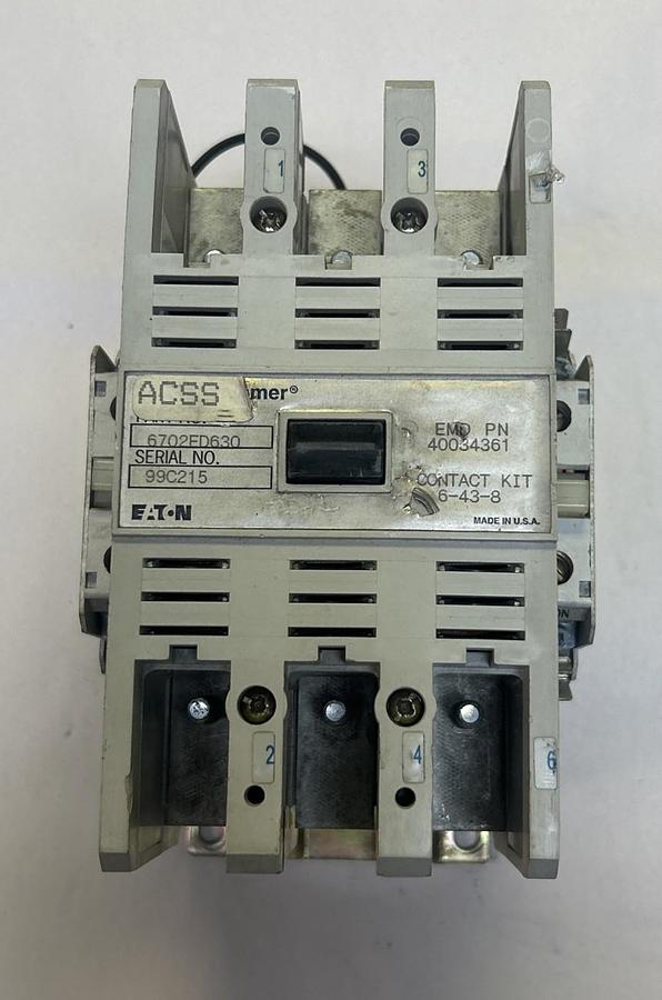 Used EATON CUTLER-HAMMER,6702ED630,CONTACTOR