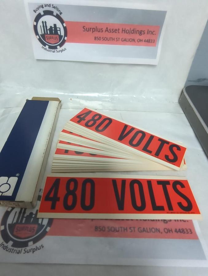 BRADY,44115,VOLTAGE MARKERS 480 VOLT PACK OF 25 PCS NOS