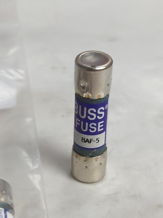 COOPER BUSSMANN,BAF-5,BUSS 5 AMP FUSE LOT OF 9 NOS