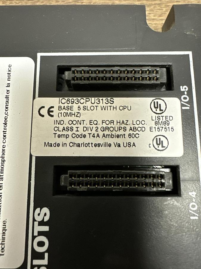 Used GE Fanuc,IC693CPU313S,Programmable Controller Base 5 Slot With CPU