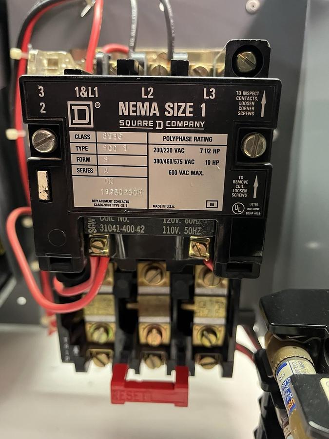 Used SQUARE D,MODEL 5,SIZE 1 MCC 8536SCO3 STARTER BUCKET 15A FAP3601513M BREAKER