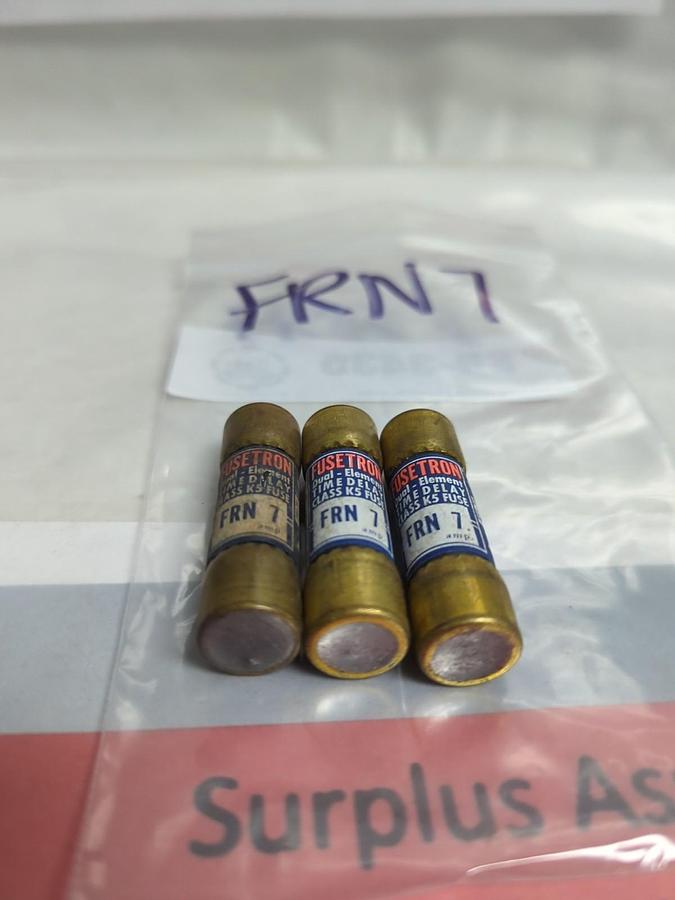 Used COOPER BUSSMANN,FRN-7,FUSETRON 7 AMP FUSE LOT OF 3 PRE-OWNED