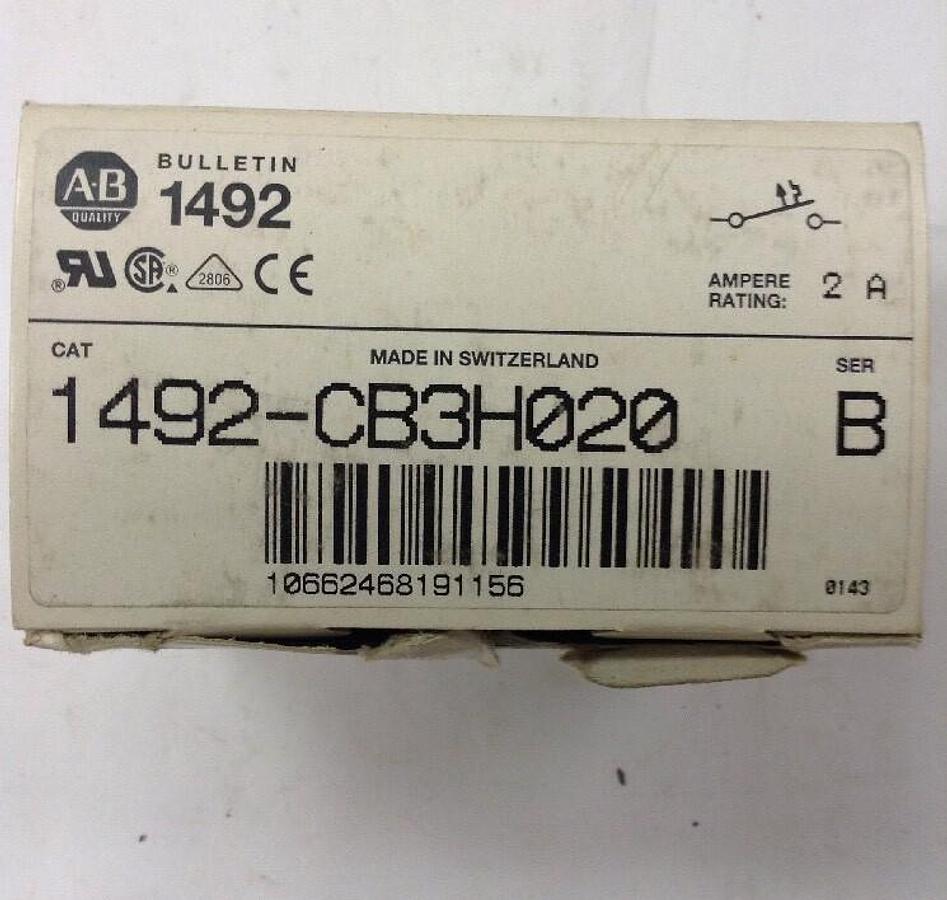 Allen-Bradley,1492-CB3H020,Circuit Breaker  Series B 2 A