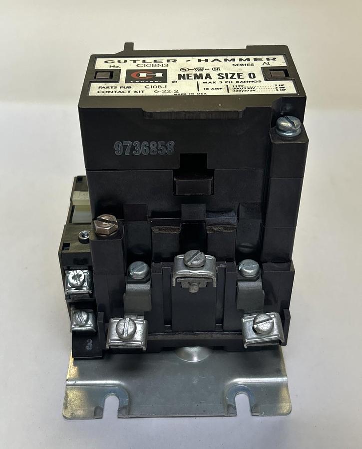 Used CUTLER-HAMMER,C10BN3,CONTACTOR SIZE 0