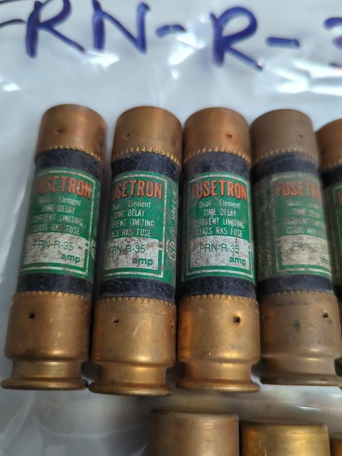 Used COOPER BUSSMANN,FRN-R-35,FUSETRON 35 AMP FUSE LOT OF 10 PRE-OWNED