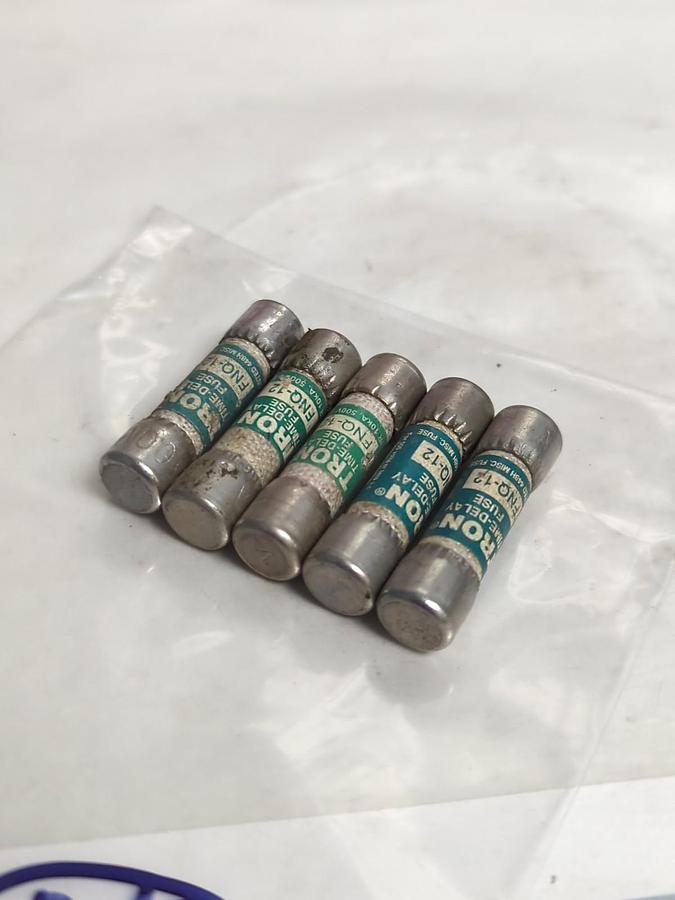 Used COOPER BUSSMANN,FNQ-12,TRON 12 AMP FUSE LOT OF 5 PRE-OWNED