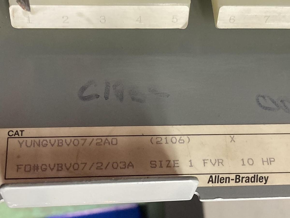 Used Allen-Bradley,2106,Size 1 Fused MCC 20 Inch Reversing Starter Feeder Bucket