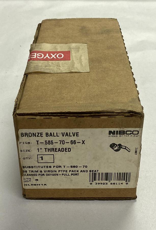 Used NIBCO,T-585-70-66,BRONZE BALL VALVE 1 INCH NEW