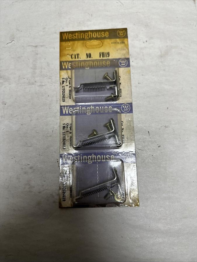 Used Westinghouse,FH19,Type A Heater LOT of 3