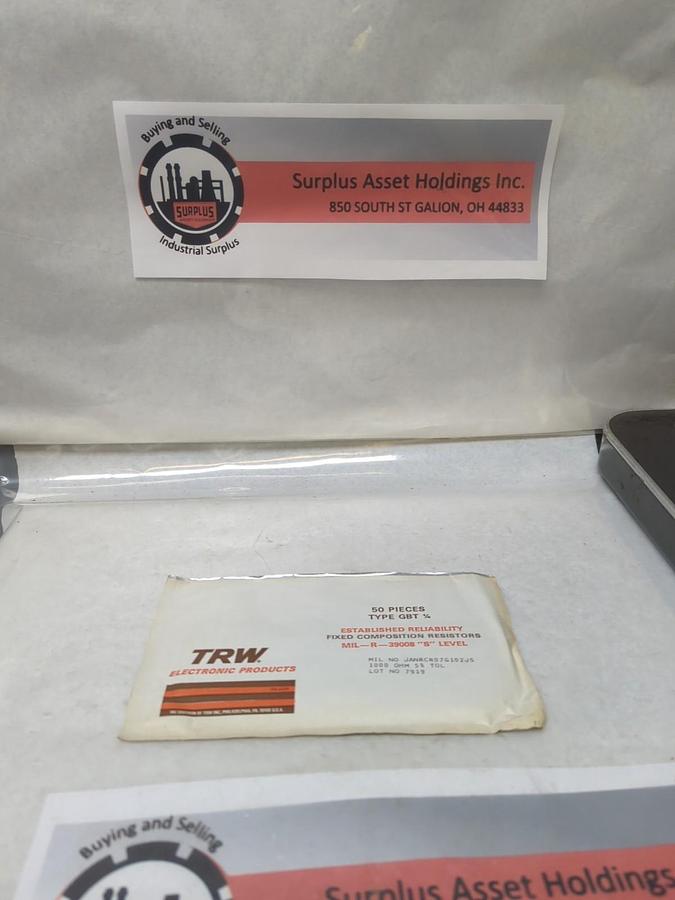 TRW,GBT 1/4,FIXED COMPOSITION RESISTOR 1000 OHMS 5% TOL PACK OF 50 PCS NOS