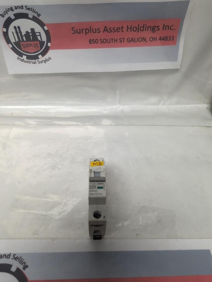 Used EATON,WMZS1D20,1-POLE CIRCUIT BREAKER PRE-OWNED