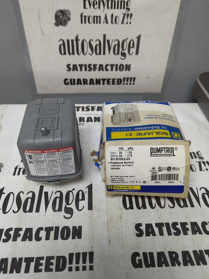 SQUARE D,9013FSG2J20,SERIES  B PRESSURE SWITCH 20-40PSI/138-276KPA NOS