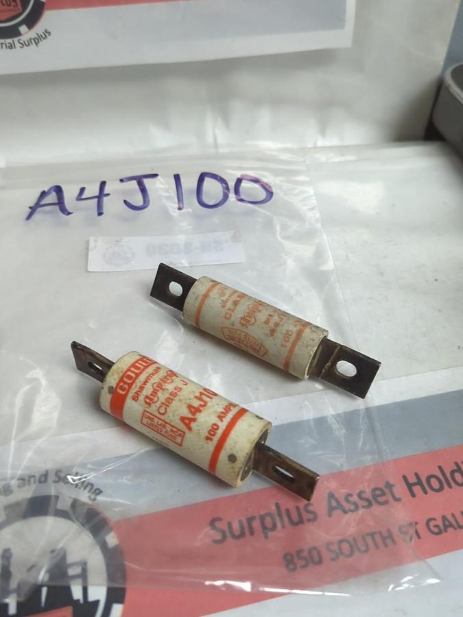 Used GOULD SHAWMUT,A4J100,AMP-TRAP FUSE 30 AMP LOT OF 2 PRE-OWNED