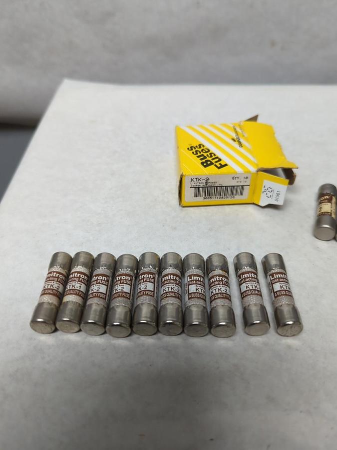 COOPER BUSSMANN,KTK2,LIMITRON 2 AMP FUSE LOT OF 13 NOS