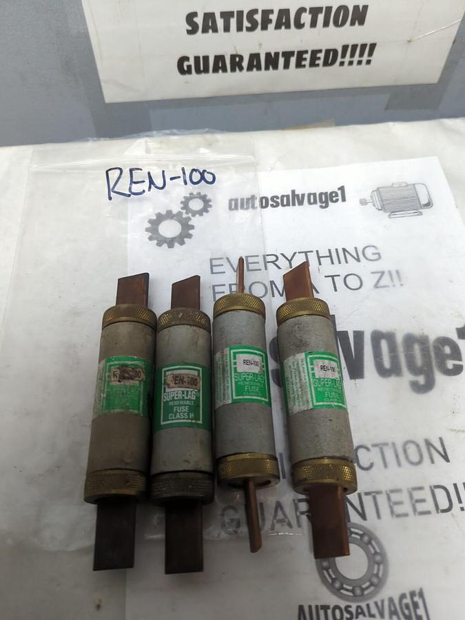 COOPER BUSSMANN,REN-100,RENEWABLE FUSES LOT OF 4 NOS