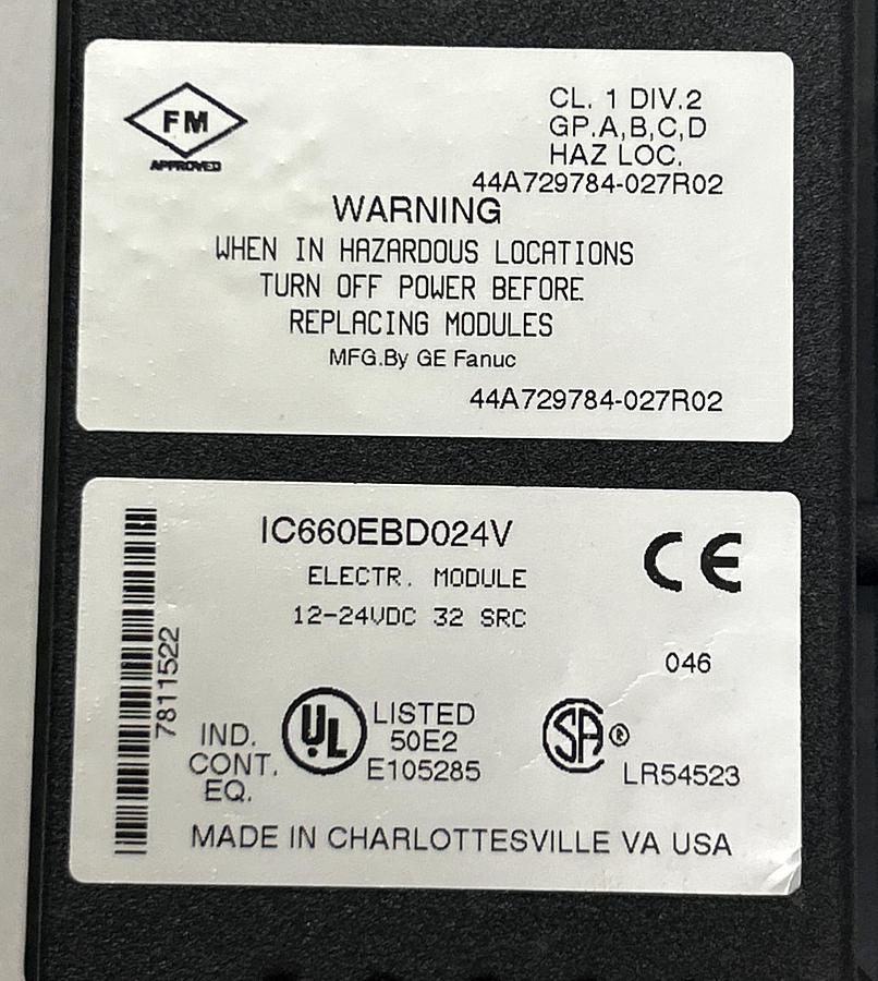 Used GE FANUC,IC660EBD024V,GENIUS BLOCK I/O MODULE