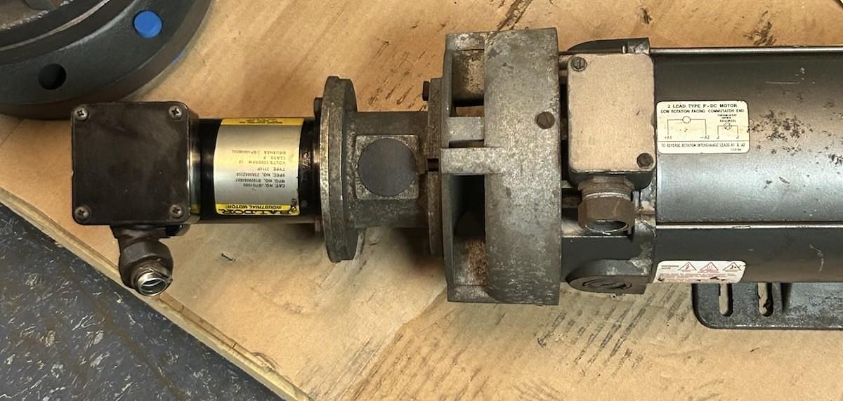 Used BALDOR,CDP3455,DC MOTOR 1HP 1750RPM W/ BTG1000 TACHOMETER 50V 1000RPM