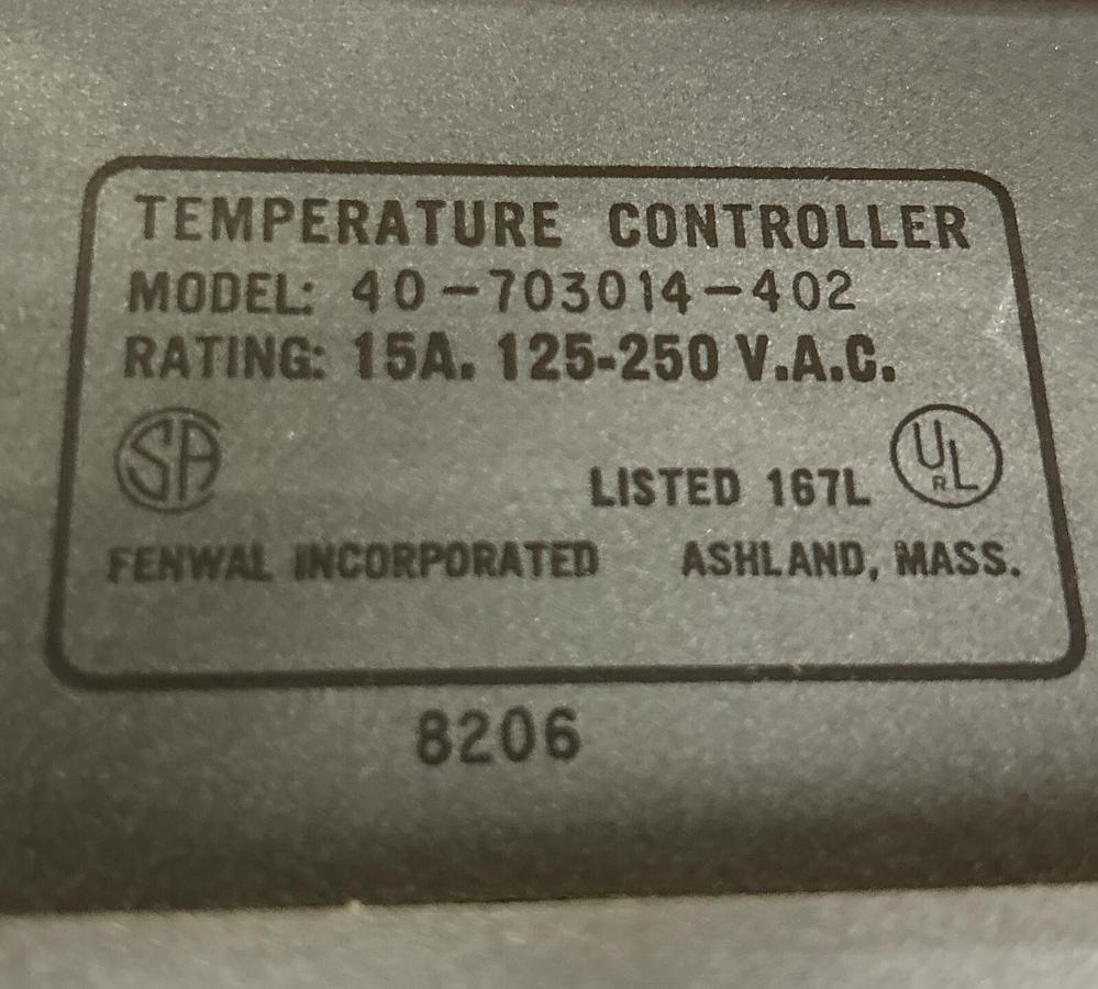 Used FENWAL,40-703014-402,TEMPERATURE CONTROL REFURBISHED