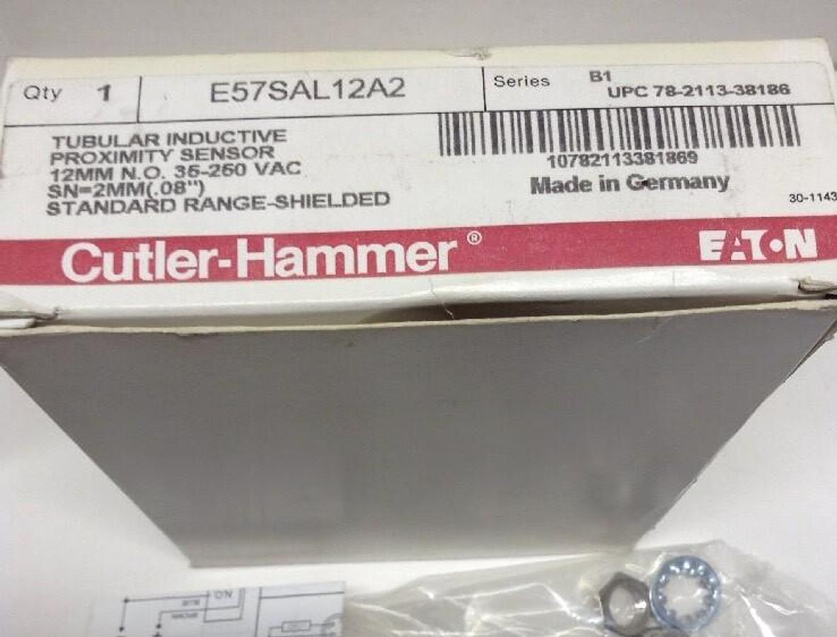 Used Cutler-Hammer,E57SAL12A2,Tubular Inductive Proximity Sensor  Series B1 Wiring
