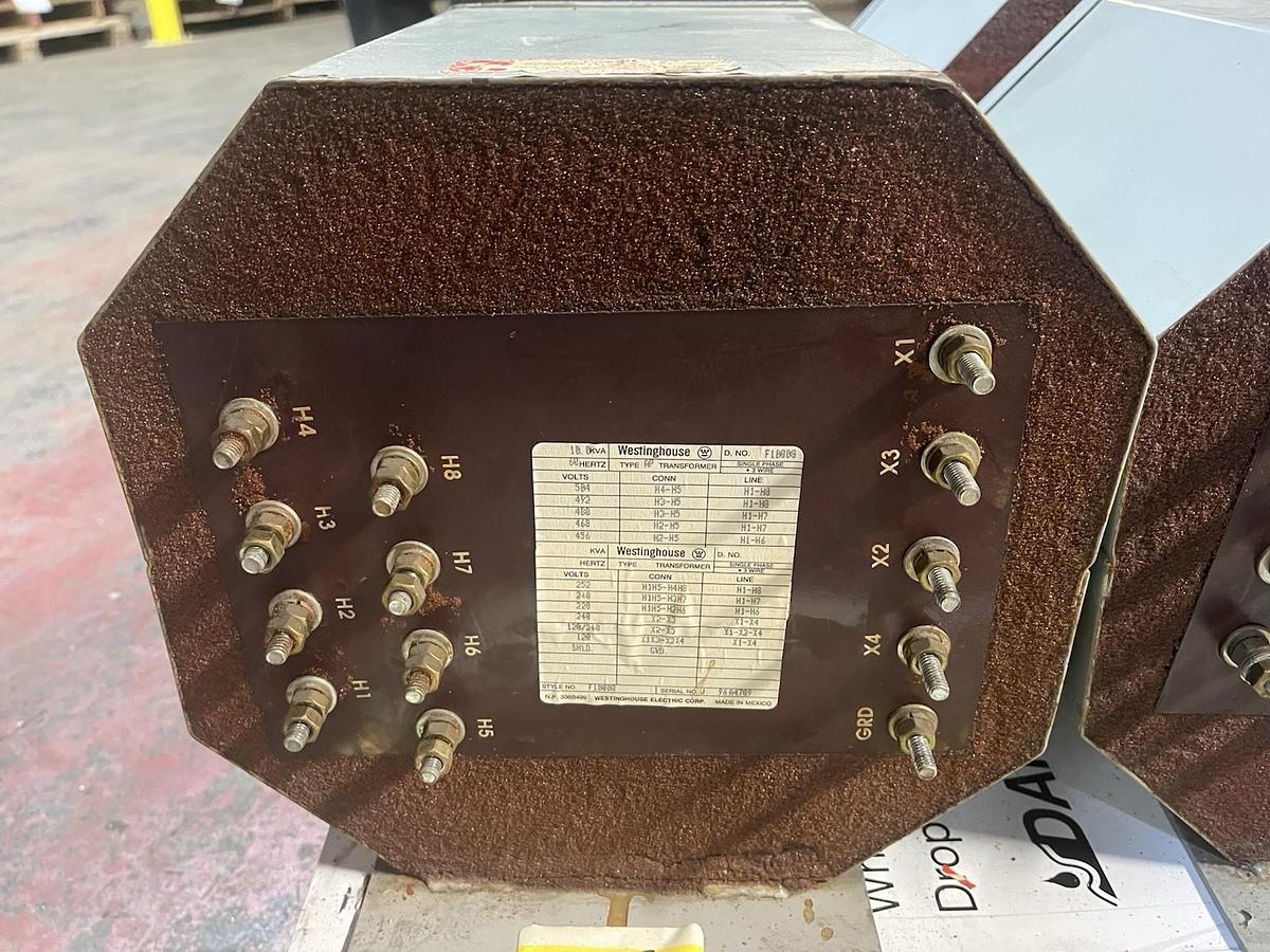 Used WESTINGHOUSE,TYPE AP,TRANSFORMER 10KVA HV 504-456V LV 240/120V 1PH