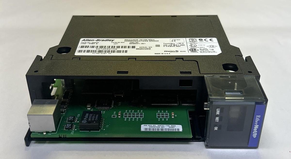 Used ALLEN BRADLEY,1756-ENBT,ETHERNET COMMUNICATION BRIDGE MODULE