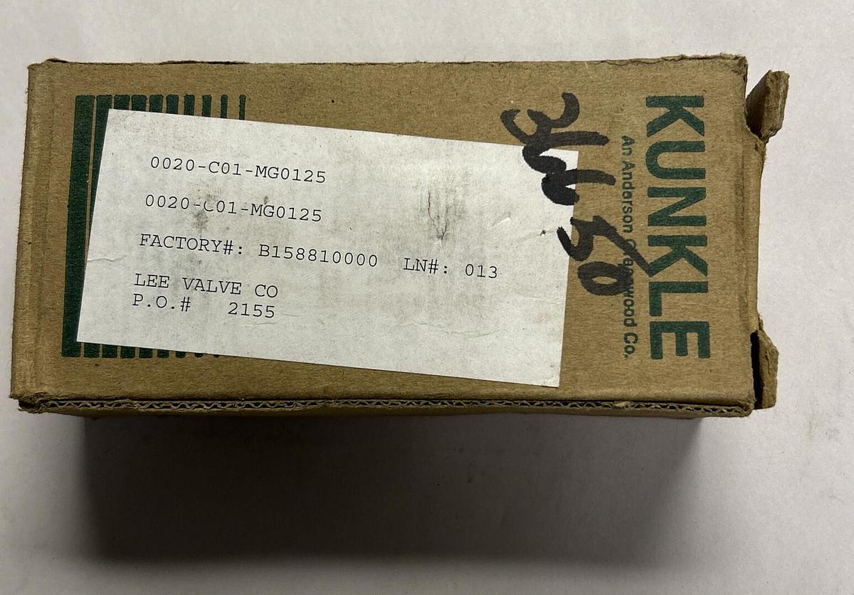 Used KUNKLE,0020-C01-MG0125,1/2 INCH X3/4 INCH 125PSI RELIEF VALVE NEW