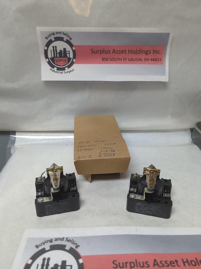 Used POTTER & BRUMFIELD,PRD1DYO,RELAY 25 AMP 90VDC BOC OF 2 PRE-OWNED