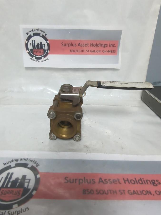 Used WHITEY,B-65TF16-W1,3-PIECE BALL VALVE 1500 PSI PRE-OWNED