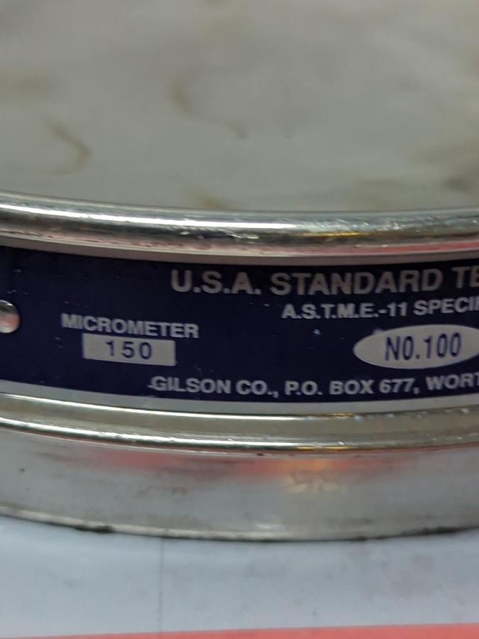 Used USA STANDARD,NO.100,TEST SIEVE 150UM INCHES ..0059 ASTM E-11 SPEC PRE-OWNED