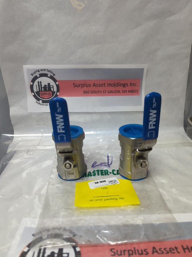 Used FNW,1-1/4 INCH,BALL VALVE 1000WOG CF8M LOT OF 2 PRE-OWNED