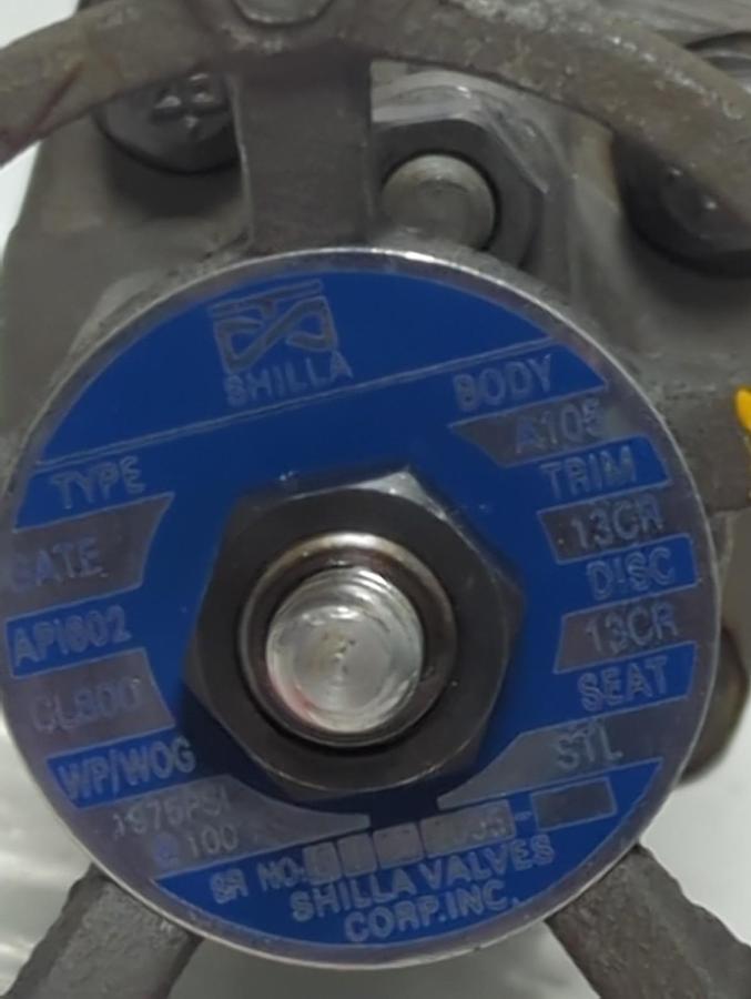 Used SHILLA,AP1602 CL800,GATE VALVE 3/4 INCH PRE-OWNED