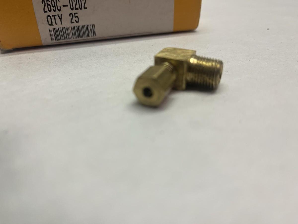DIXON,269C-0202,MALE ELBOW COMPRESSION FITTING 90DEG 1/8 TUBE OD X 1/8NPT QTY 25