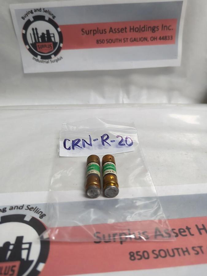 Used CEFCO,CRN-R-20,DUAL ELEMENT 20 AMP FUSE LOT OF 2 PRE-OWNED