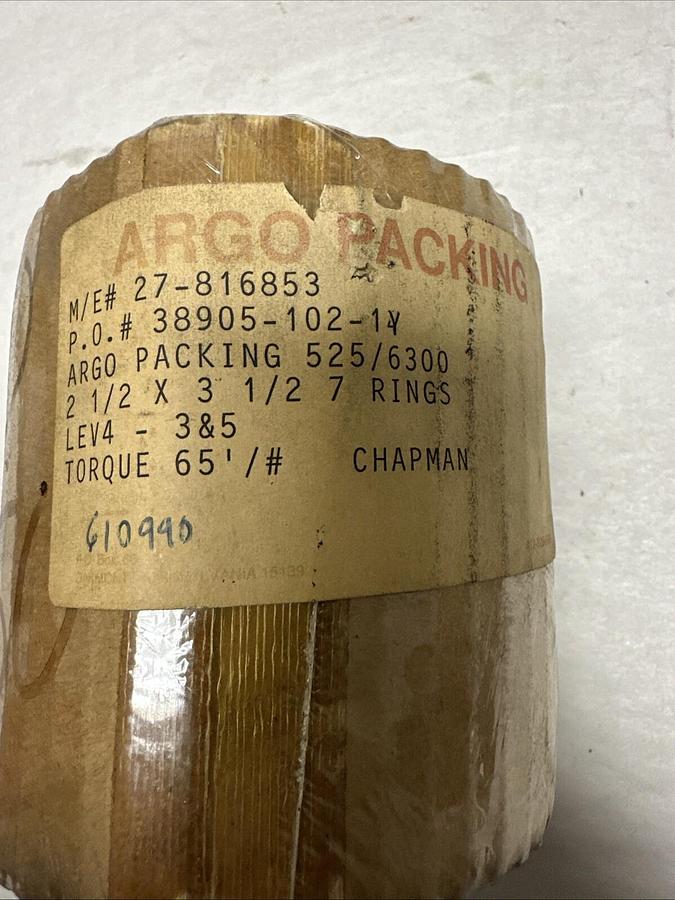 Used Argo Packing,27-816853,Packing Rings 2-1/2" x 3-1/2"