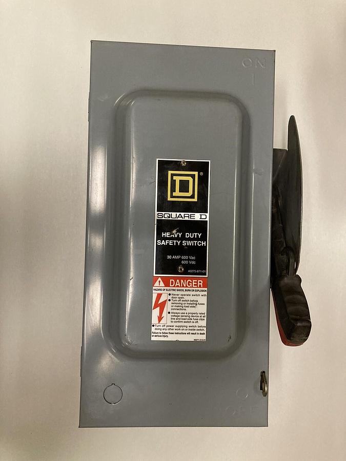 Square D,H3612,Heavy Duty Safety Switch 30 AMP  600 VAC/VDC